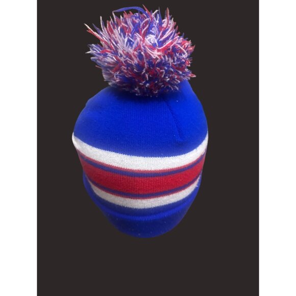 Chicago Cubs Knit Beanie Hat With Pom Blue/Red Striped Design Warm Winter Adult - Picture 4 of 6